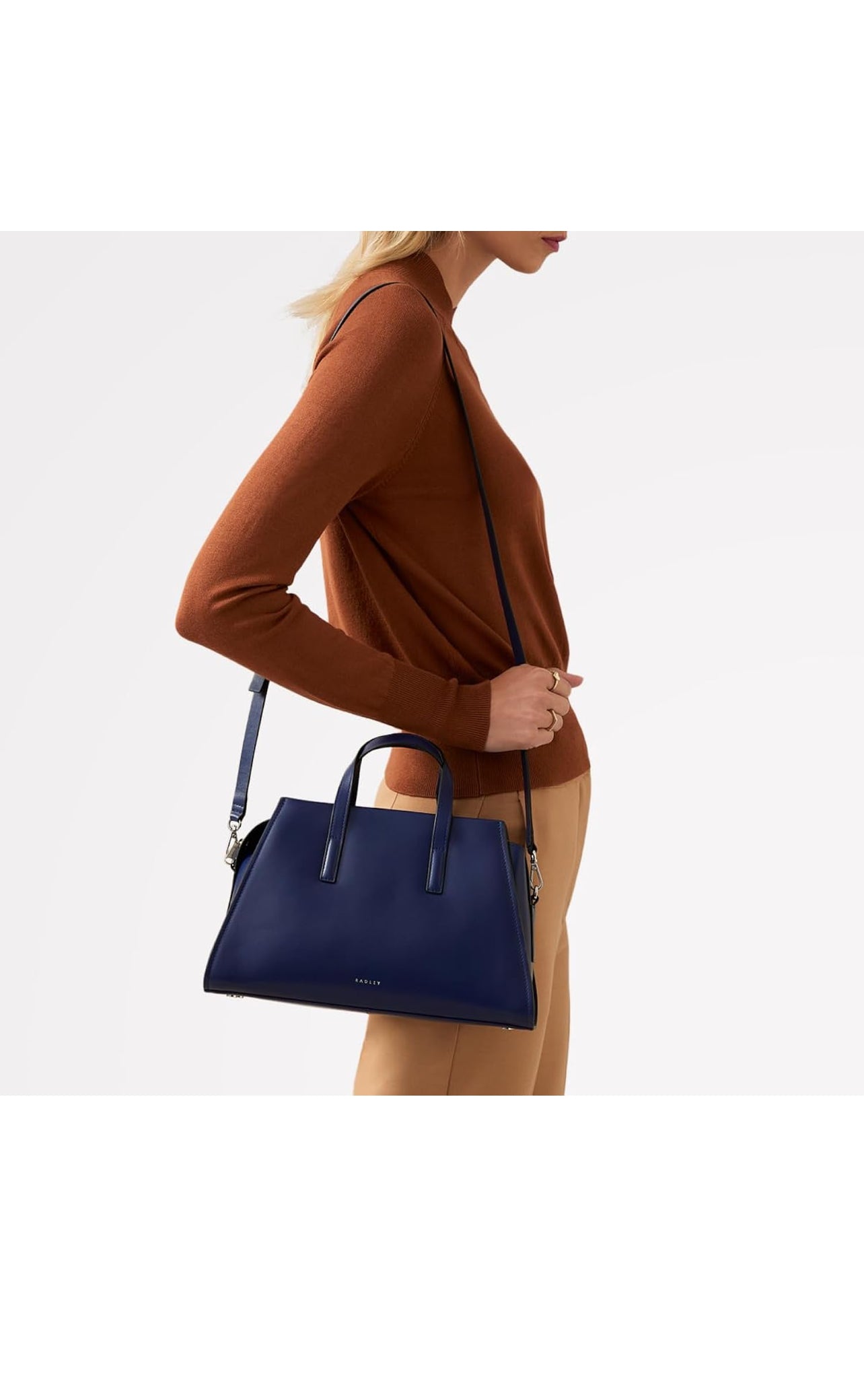 Leather Ziptop Top Handle Bag