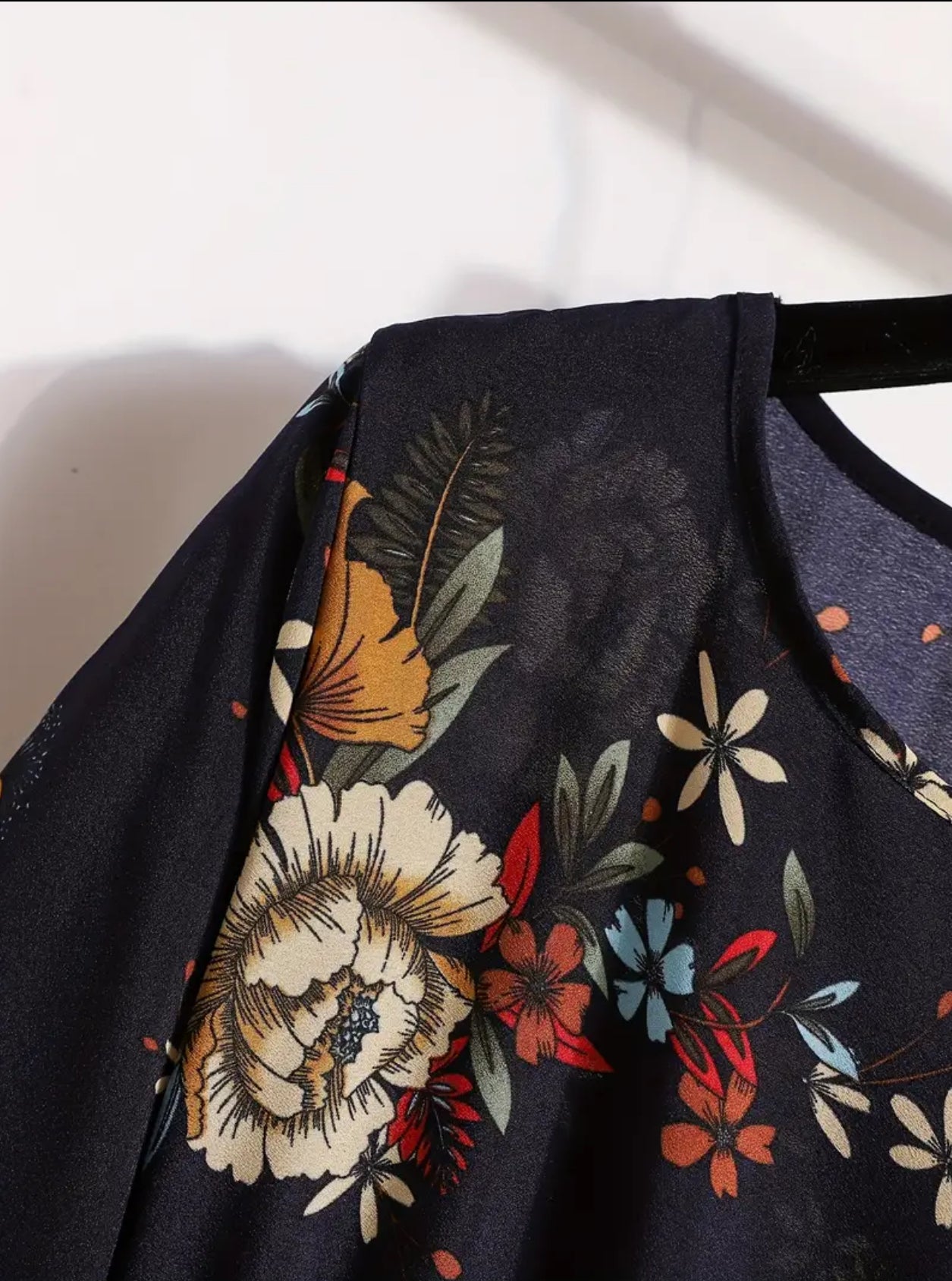 Floral Print A-Line With Puff Sleeves