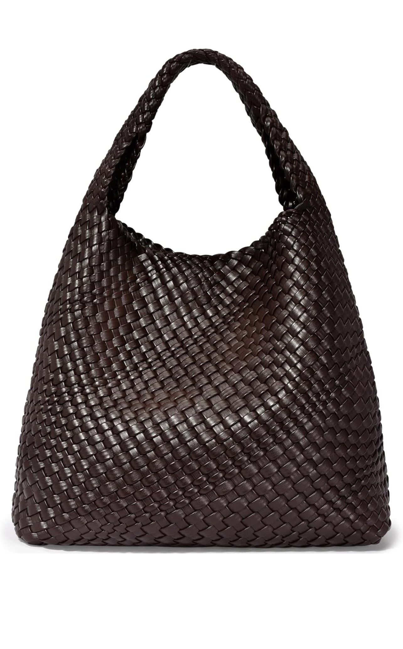 Woven Leather Tote Bag With Pouch