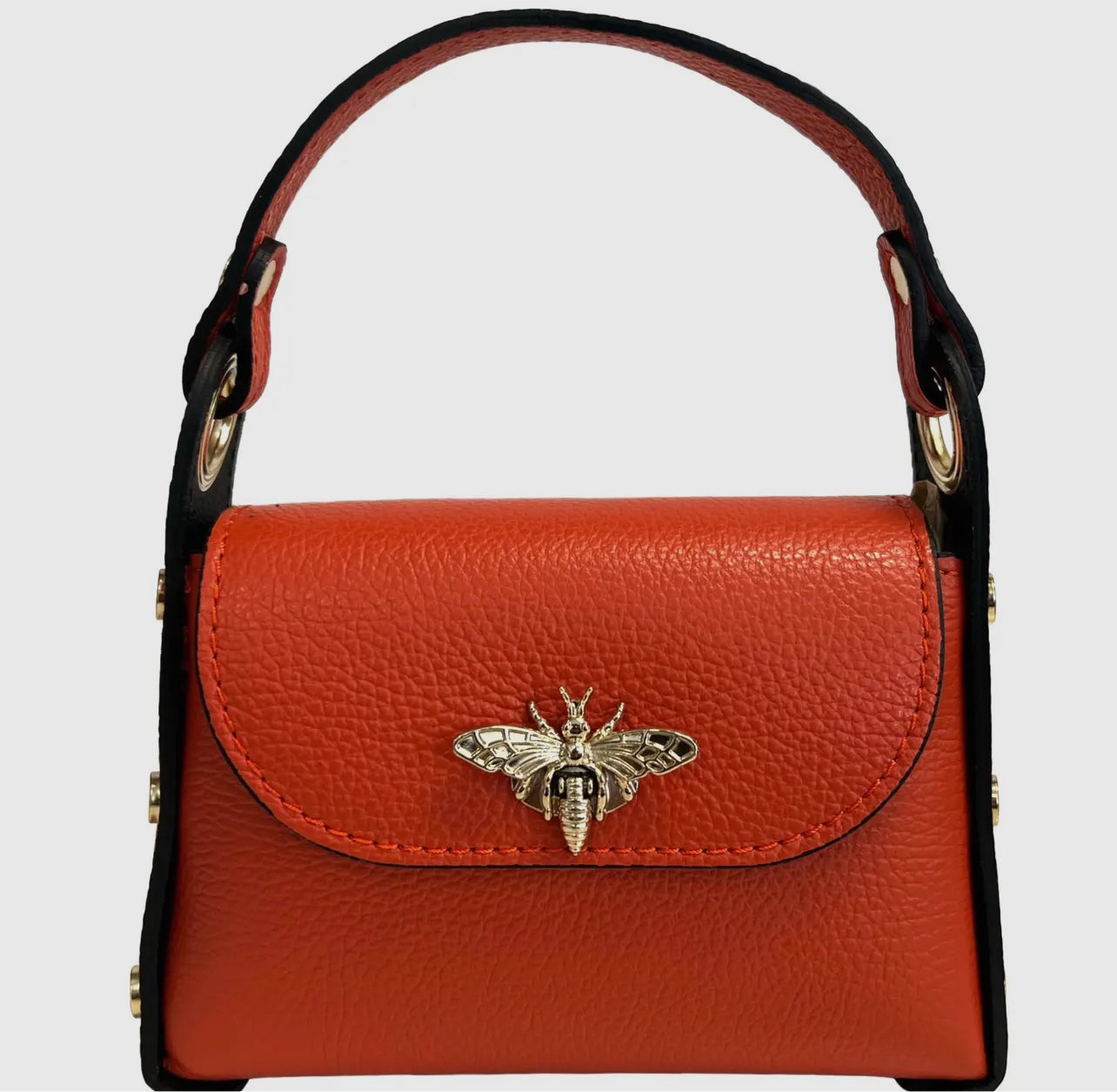 Leather Bag with Fly Closure