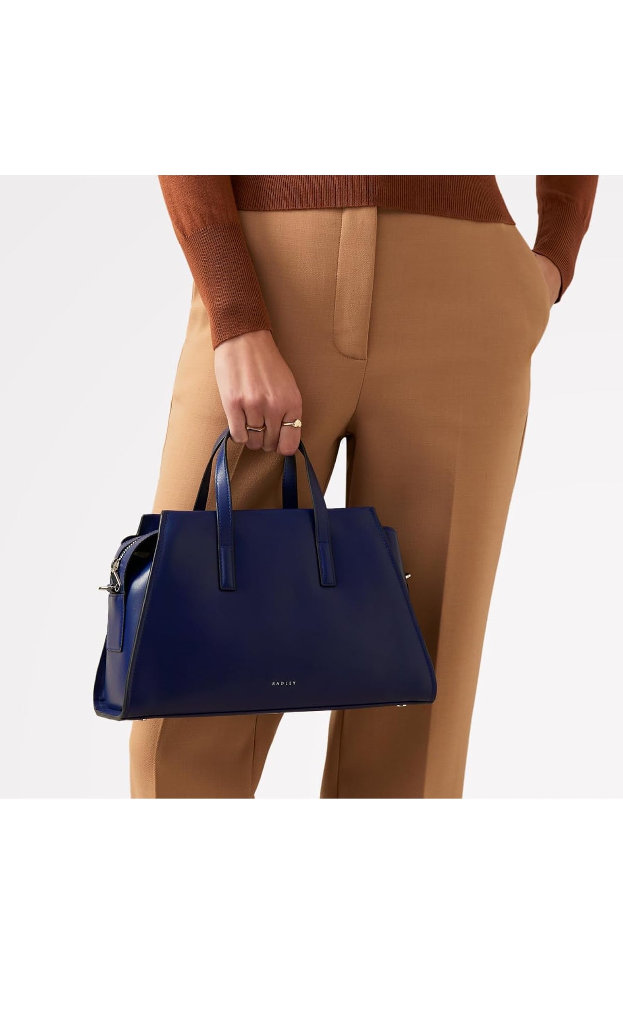 Leather Ziptop Top Handle Bag