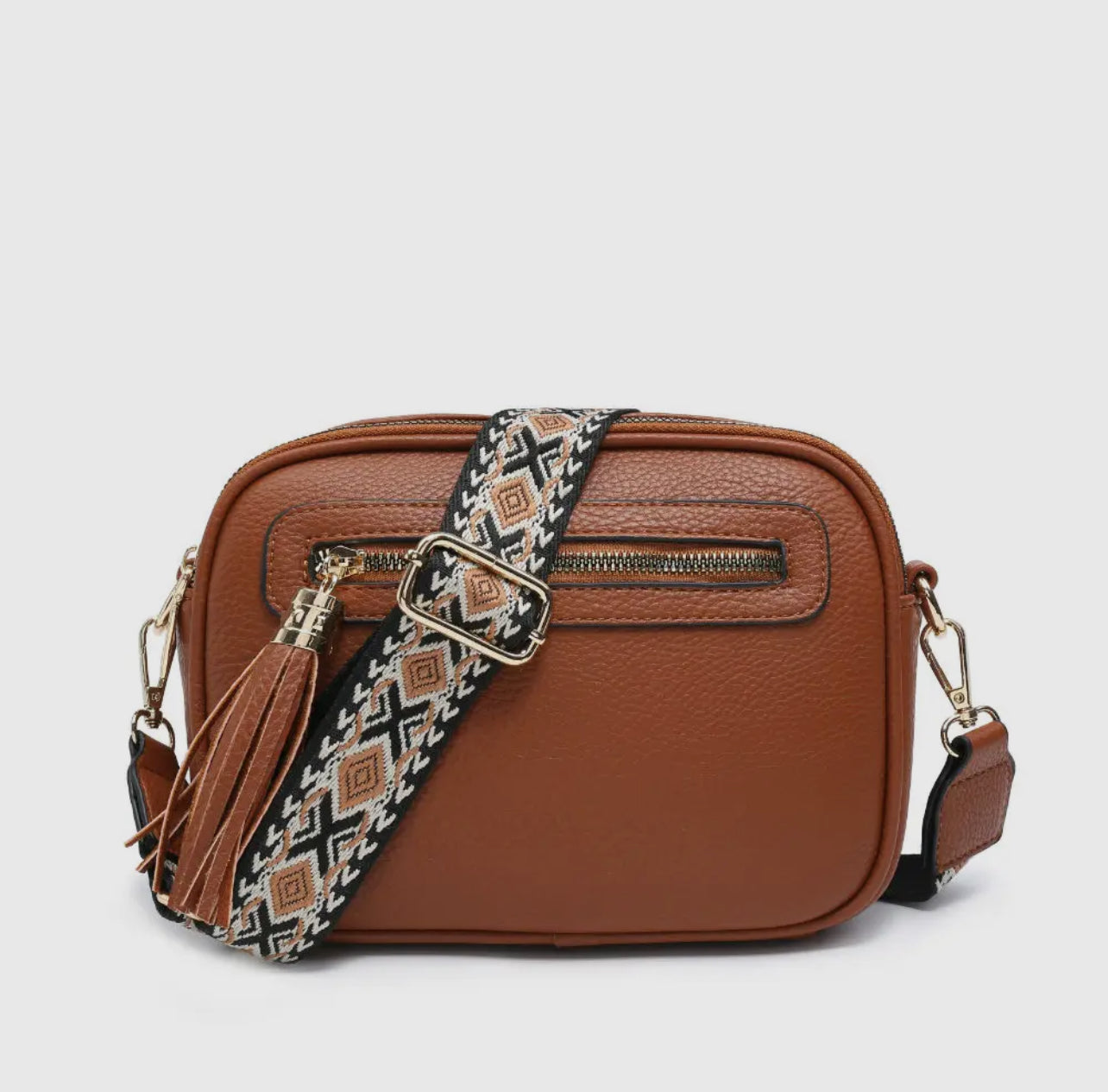 Zip-Top Crossbody Handbag